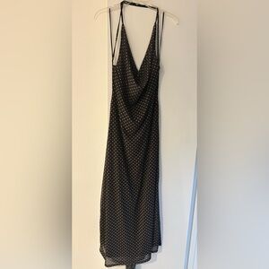 Zara Black and White Polka Dot Maxi Dress
